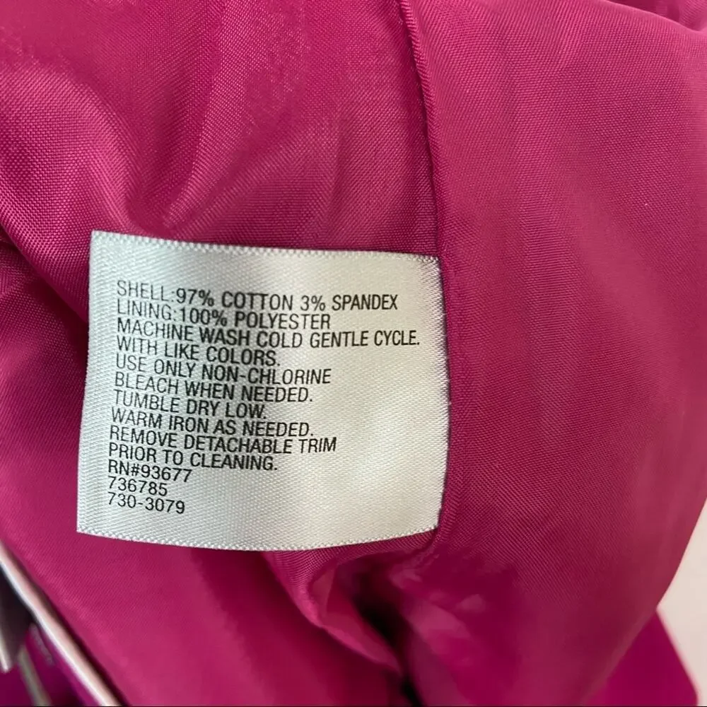 Worthington Magenta Pencil Skirt With Gold Button Embellishments Sz 6P - Picture 6 of 6